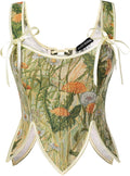 Scarlet Darkness Renaissance Corset Tops for Women Floral Lace