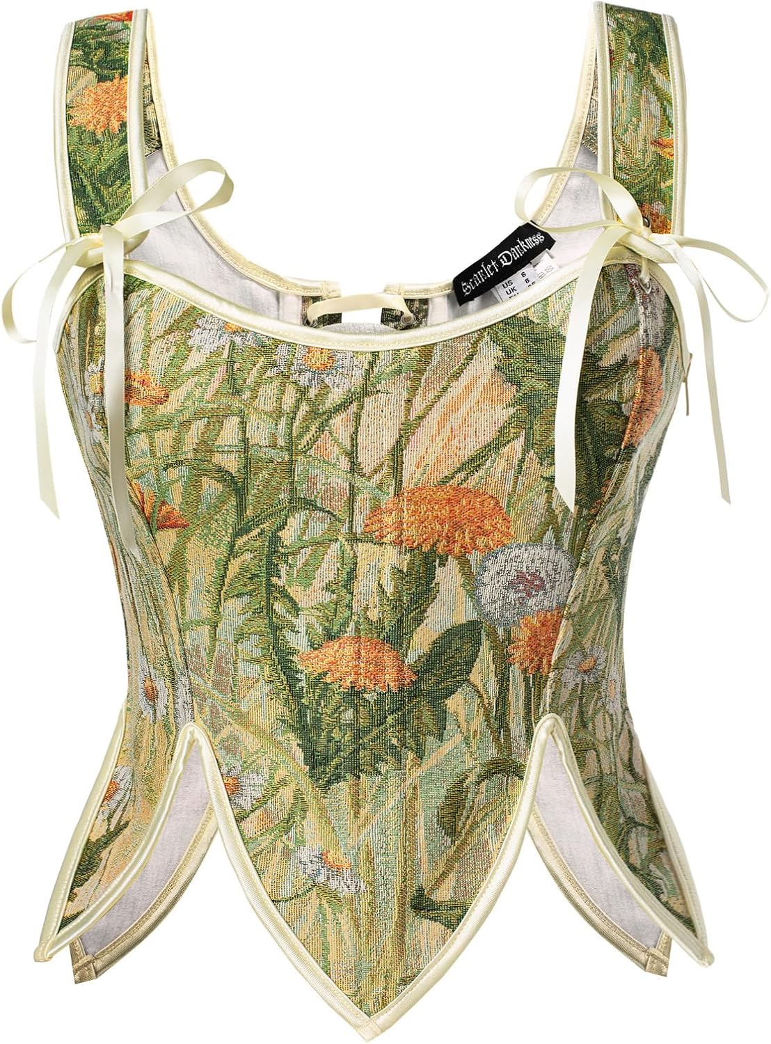 Scarlet Darkness Renaissance Corset Tops for Women Floral Lace