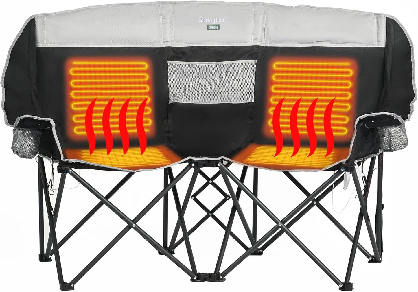 SUNNYFEEL Heated Double Camping Chair - Cozy Outdoor Bliss