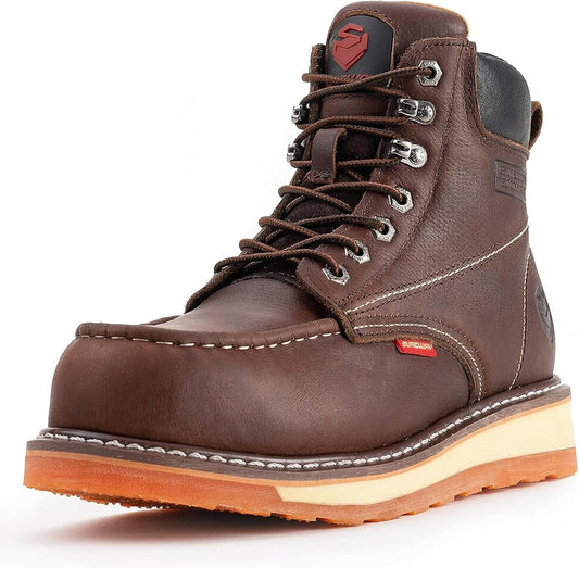 SUREWAY Mens Heavy Duty Soft Toe Work Boots for Comfort & Durability