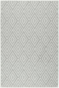 Diamond Machine Washable Area Rug Runner 2.5ft x 8ft - Platinum/White