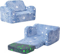 Glow-in-The-Dark Toddler Fold-Out Sofa Bed - Astronaut Nap Chair