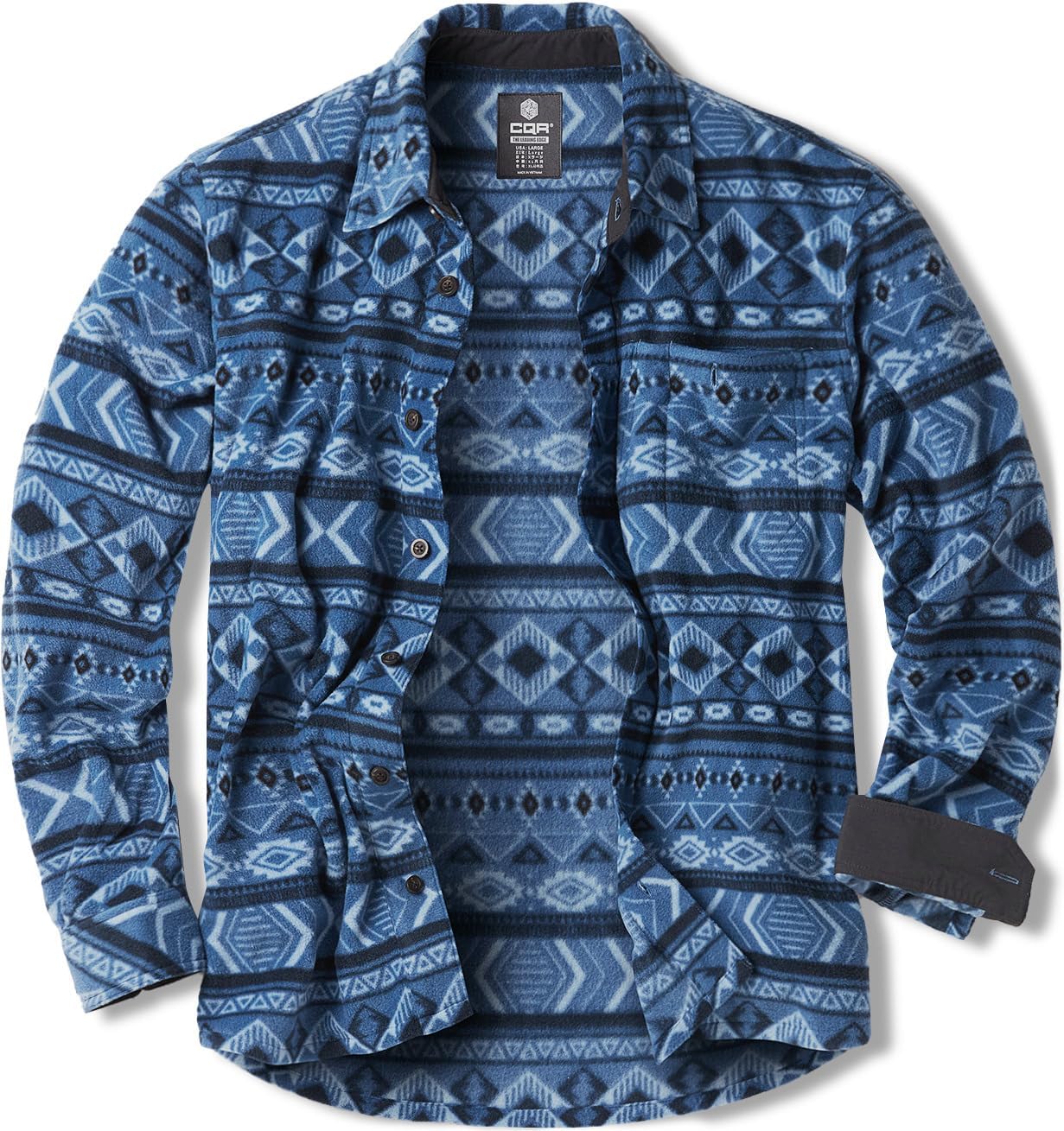 CQR Men's Long Sleeve Heavyweight Fleece Shirts for Comfort