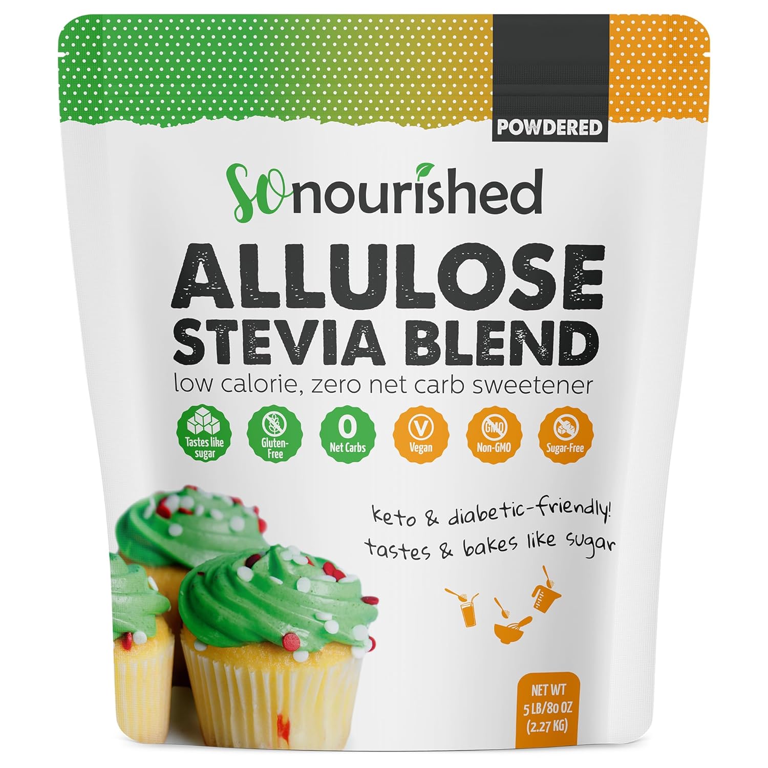 So Nourished Stevia with Allulose Powdered Sweetener - Keto Friendly