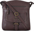 Leather Crossbody Bag For Women - Medium Size Crossover Shoulder Purse