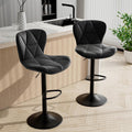 Set of 2 Adjustable Swivel Bar Stools for Kitchen Island Seating