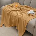Queen Size Muslin Blanket 90in x 90in Honey Yellow - 4-Layer