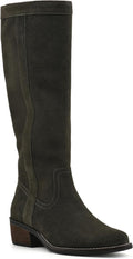 WHITE MOUNTAIN Women's Altitude Stack-Heeled Tall Boot - Suede Look