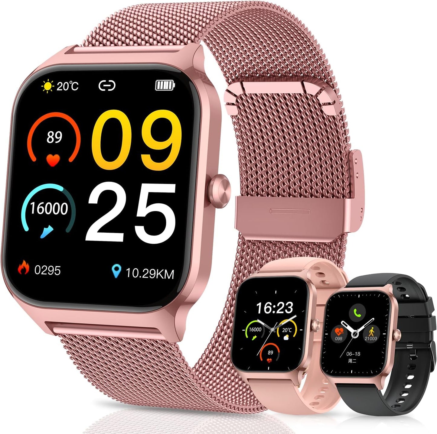 Rose Gold Fitness Tracker Smartwatch