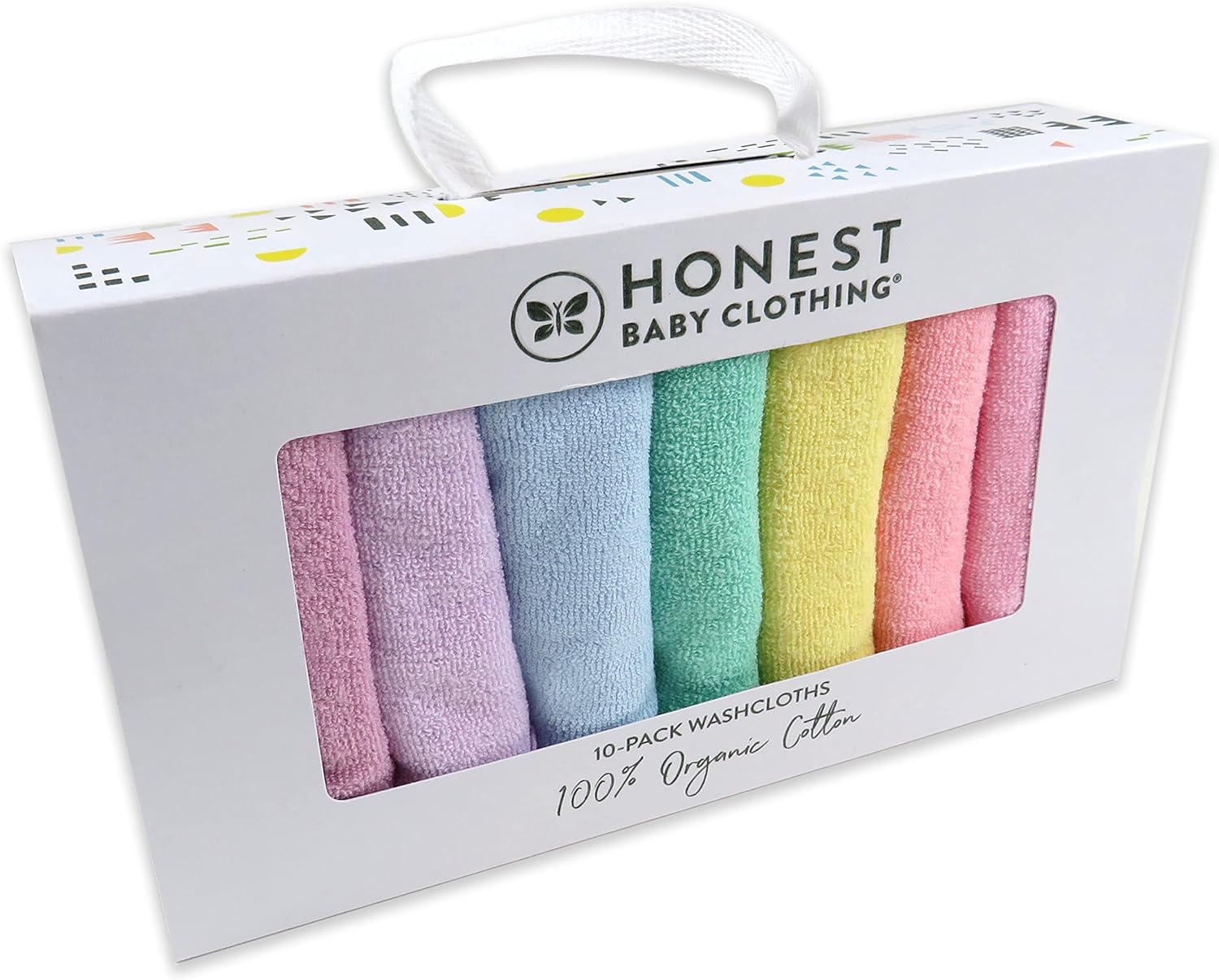 Organic Cotton Baby Wash Cloths - Rainbow Pinks
