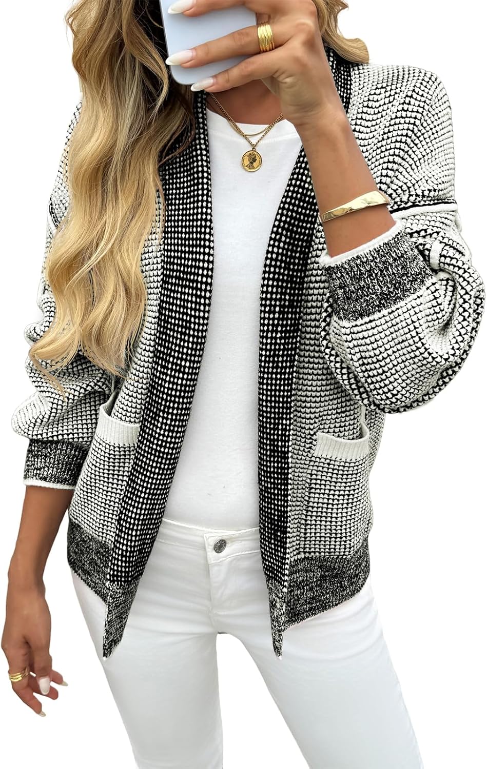 Saodimallsu Womens Open Front Cardigans for Fall Fashion