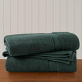 800GSM Cotton Bath Sheet 2 Pack Dark Green - Oversized Spa Quality