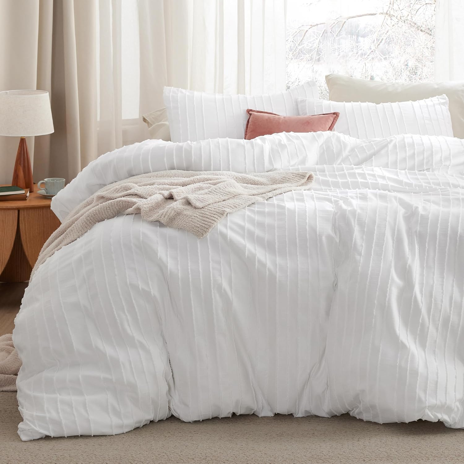Bedsure Striped Boho Duvet Cover Queen Size for Cozy Elegance