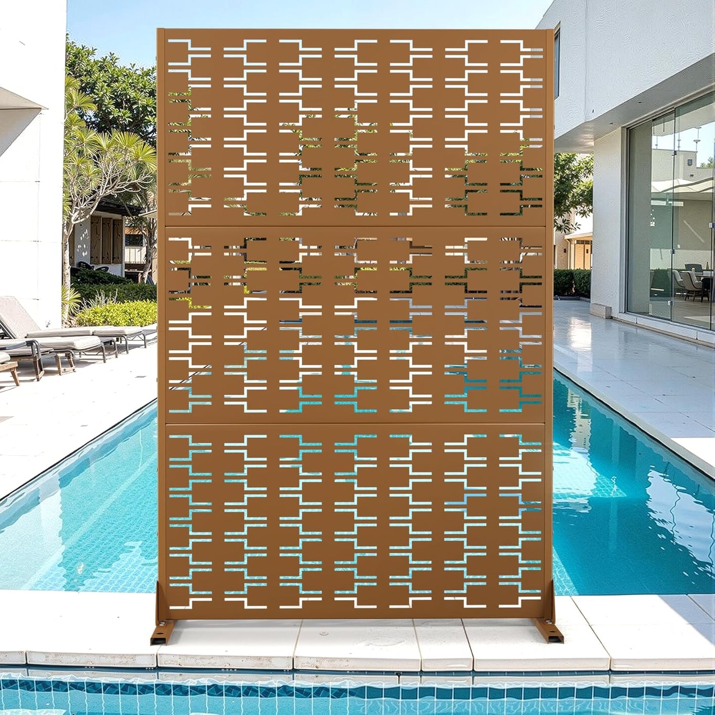 Metal Privacy Screen for Outdoor & Indoor Use, Stylish Design