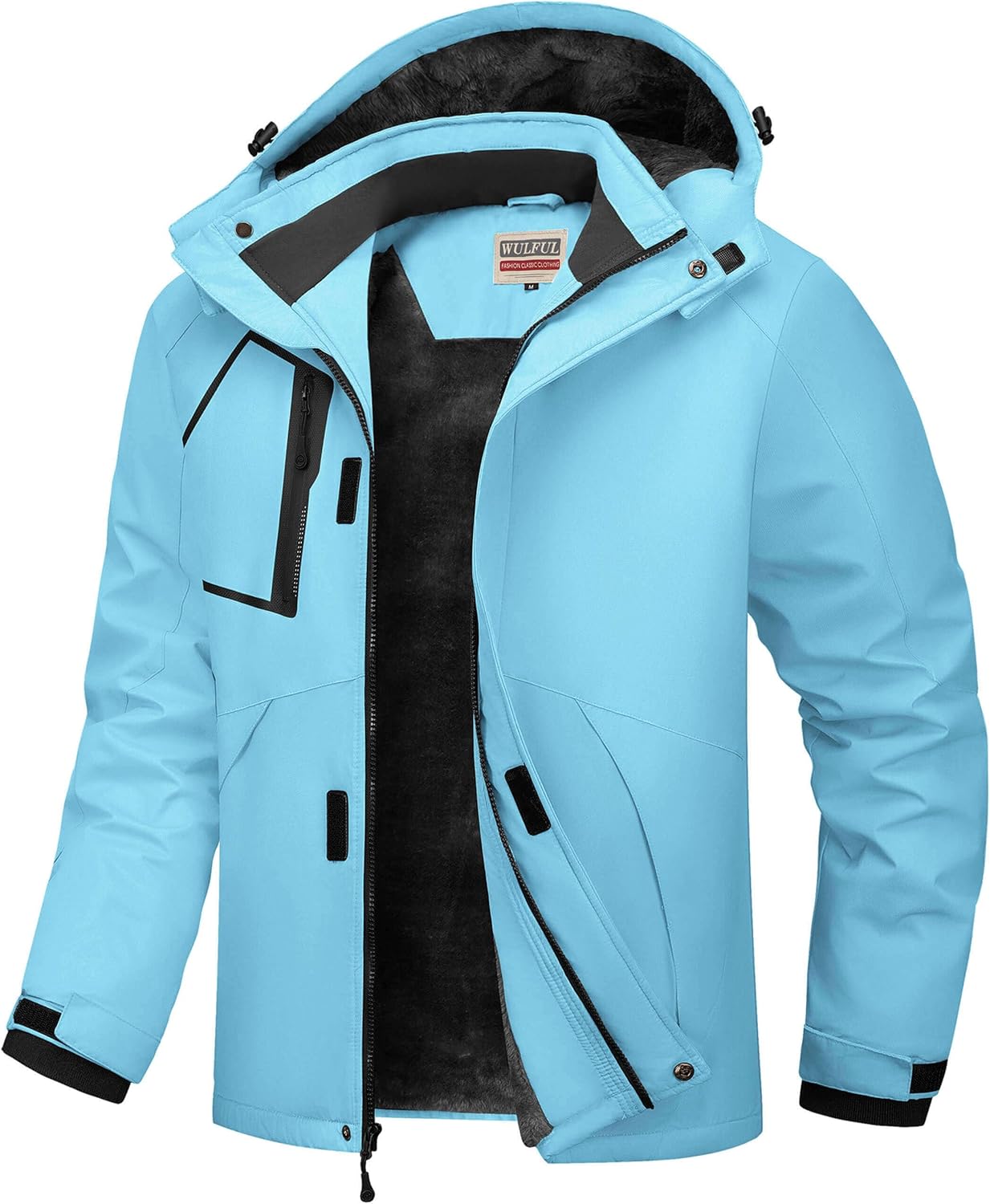 WULFUL Men's Waterproof Ski Jacket for Cold Winter Sports