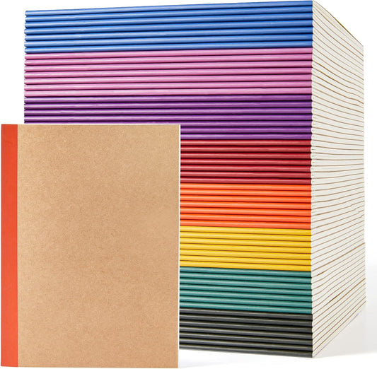 feela 56 Pack Kraft Composition Journals for Women