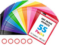 Gamenote 55 Pack Dry Erase Pockets 10x14 Oversized - Classroom