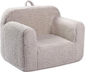 Kids Snuggly-Soft Sherpa Chair, Cuddly Toddler Foam Chair - Light Grey