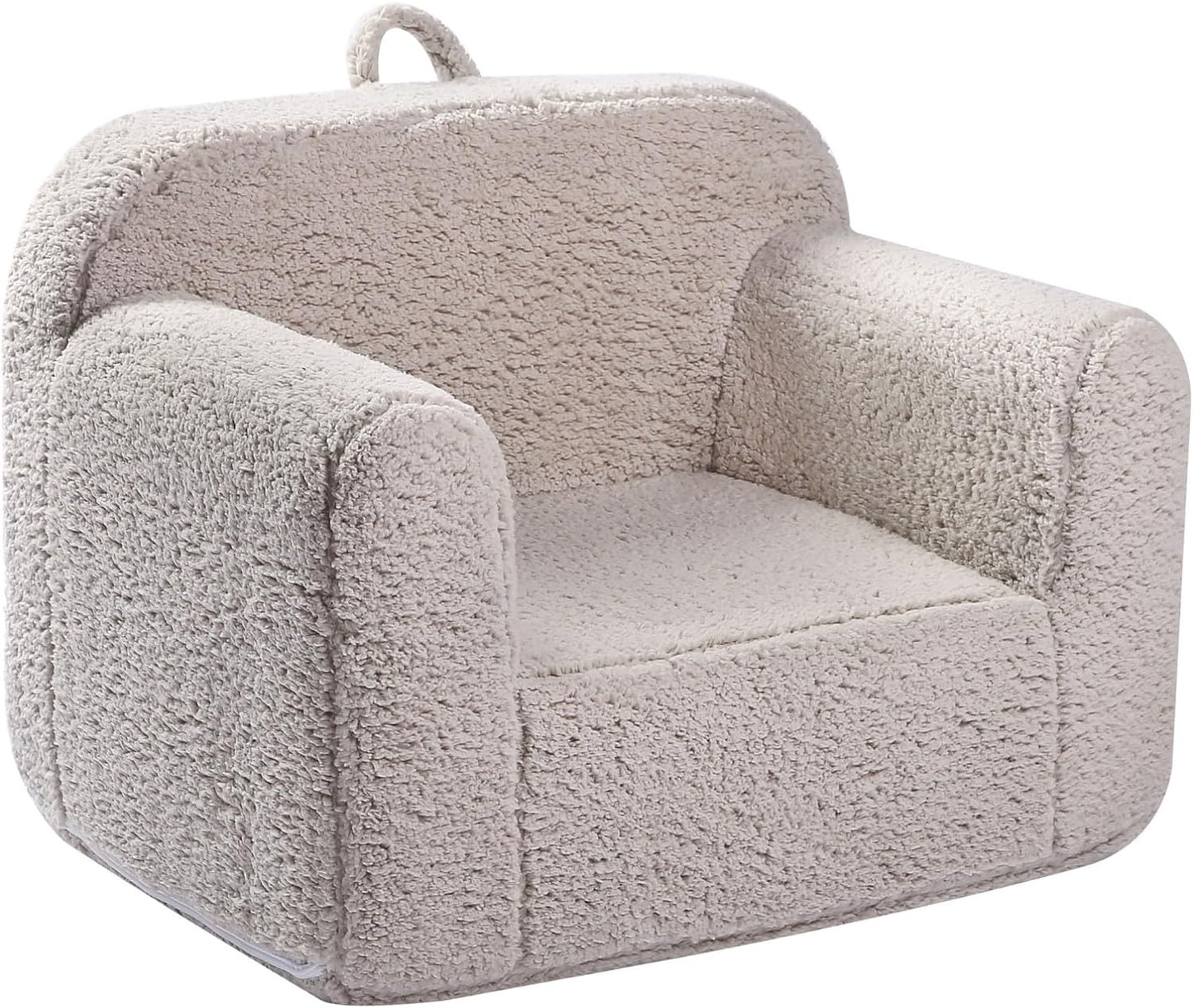 Kids Snuggly-Soft Sherpa Chair for Boys and Girls, Light Grey