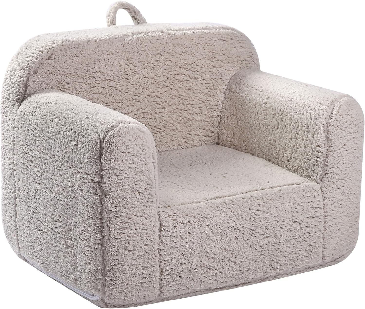 Kids Snuggly-Soft Sherpa Chair for Boys and Girls, Light Grey