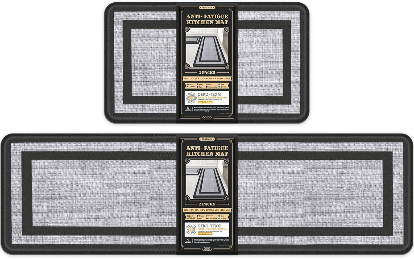 Mattitude Kitchen Mats Set of 2 Cushioned Anti-Fatigue Rugs