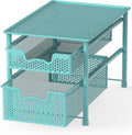 Turquoise 2-Tier Stackable Sliding Basket Organizer - Slim Storage