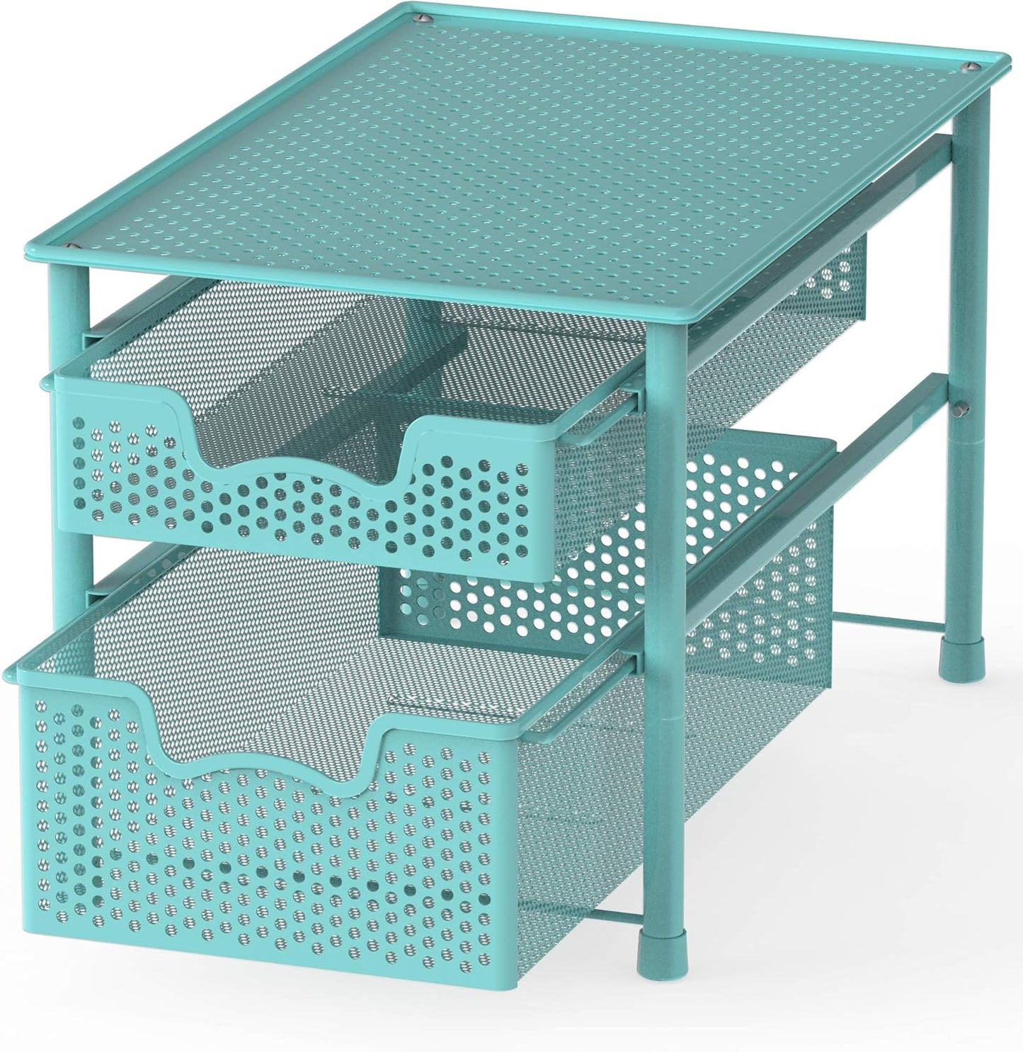 Stackable 2 Tier Sliding Basket Organizer for Efficient Storage