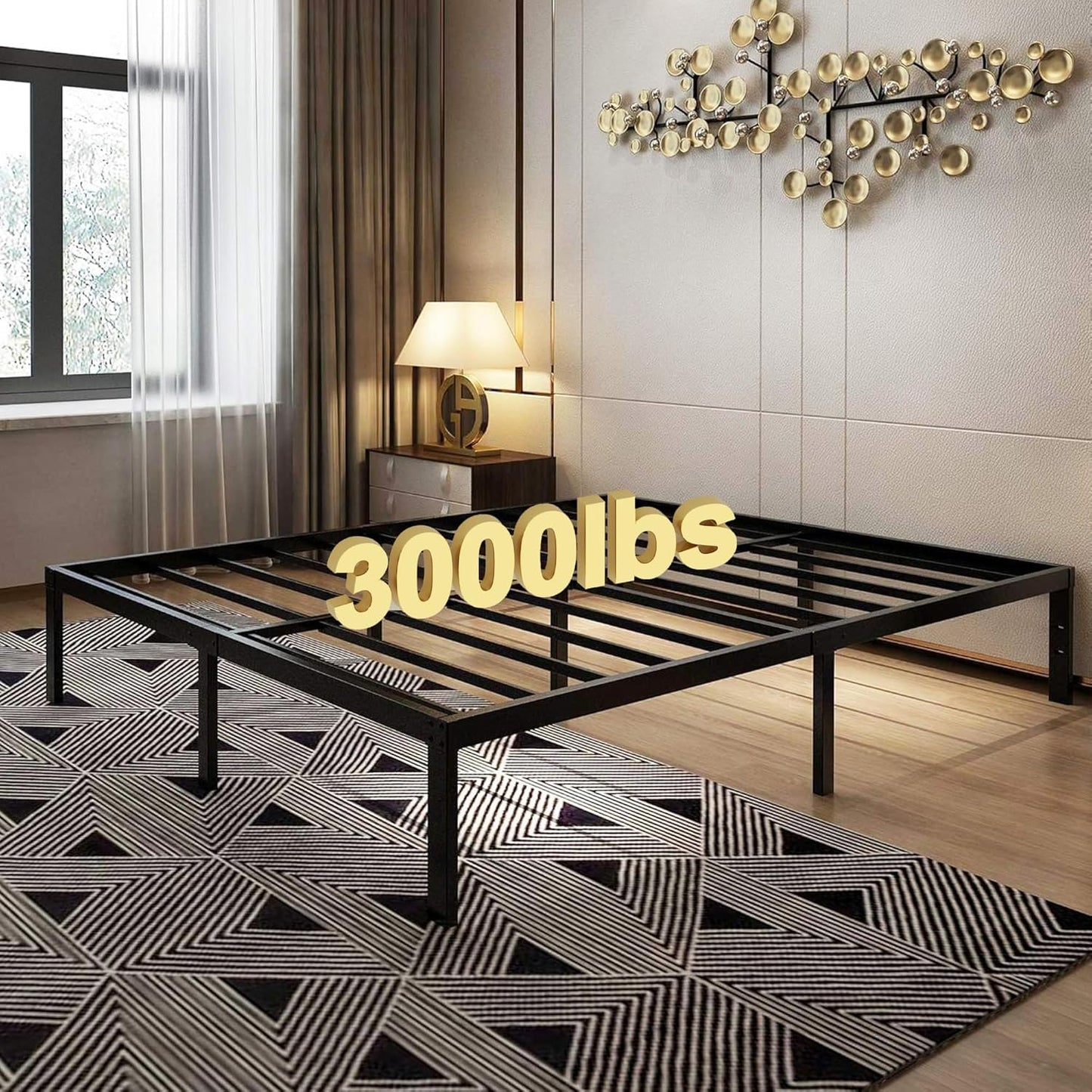 45MinST 14 Inch Platform Bed Frame for Heavy Duty Support