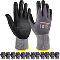Gasoline Nitrile Coated Work Gloves 12 Pairs - Extra Grip Durable