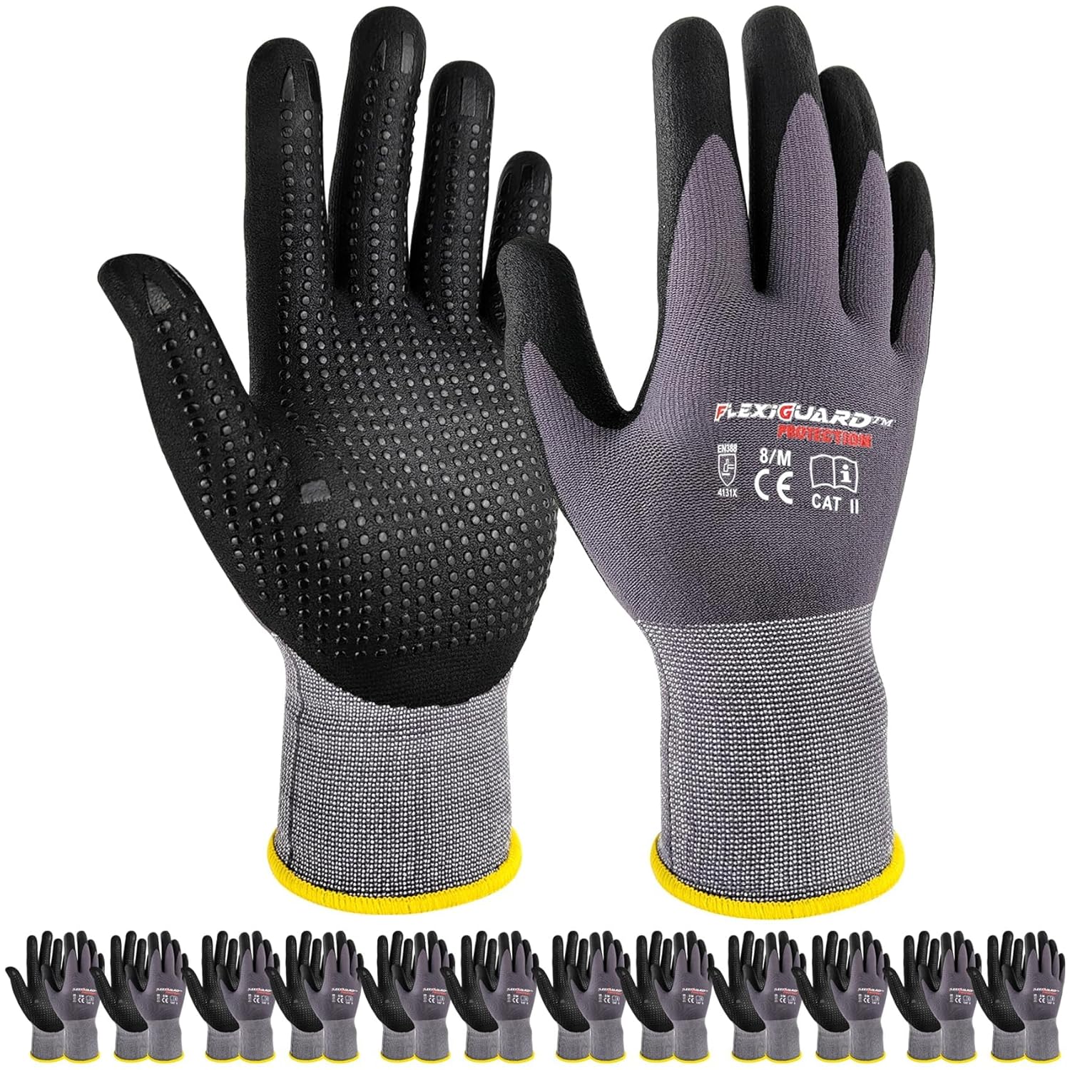 Gasoline Safety Work Gloves with Micro-Foam Nitrile Coating