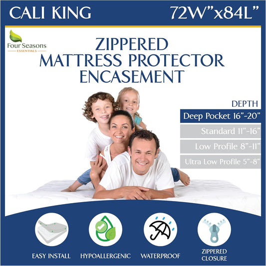 California King Mattress Protector Waterproof Zippered Cover