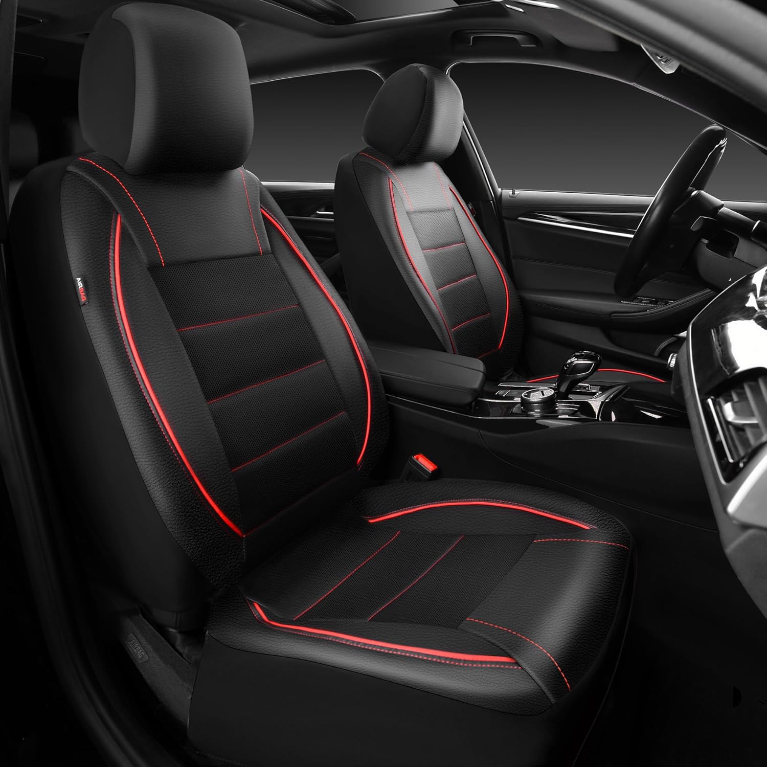 CAR PASS Universal FIT Piping Leather Seat Covers for SUVs