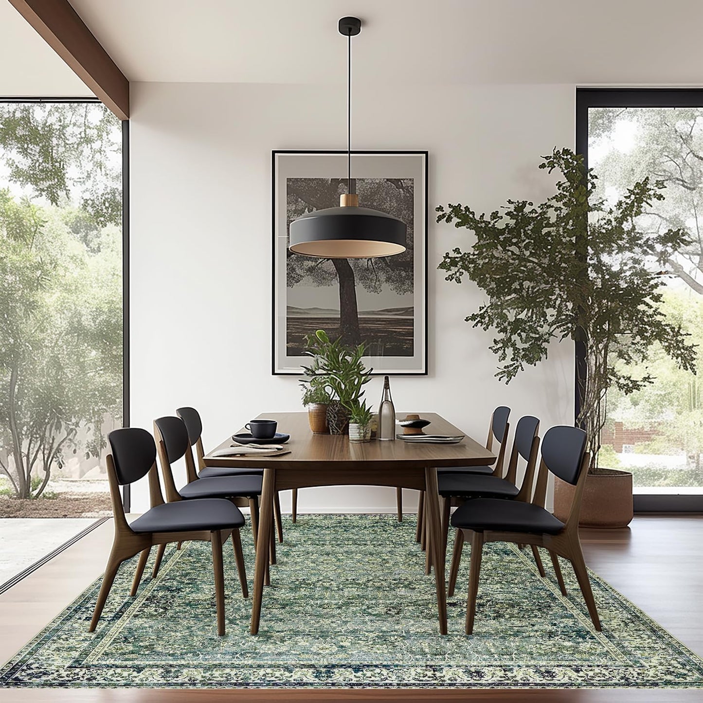 Dark Emerald Green Area Rugs 8x10 for Living Room and More