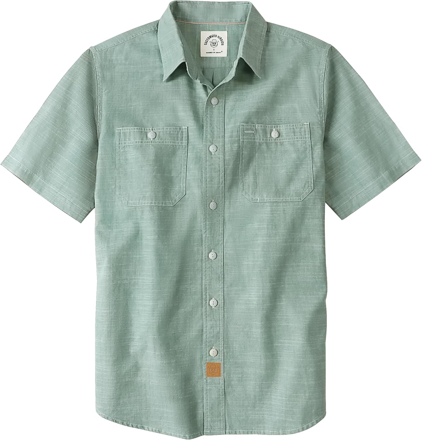 Dubinik Mens Short Sleeve Button Down Casual Chambray Shirt
