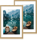 20x30 Frame Set of 2 Natural Oak Wood Style - Rustic Poster & Photo
