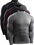 NELEUS Men's 3 Pack Athletic Compression Shirt - Warm, Quick Dry Fit