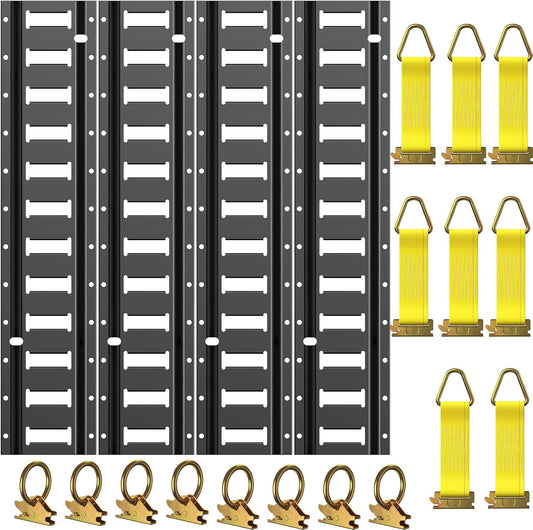 Trekassy E Track Tie-Down Rail Kit for Secure Cargo Transport