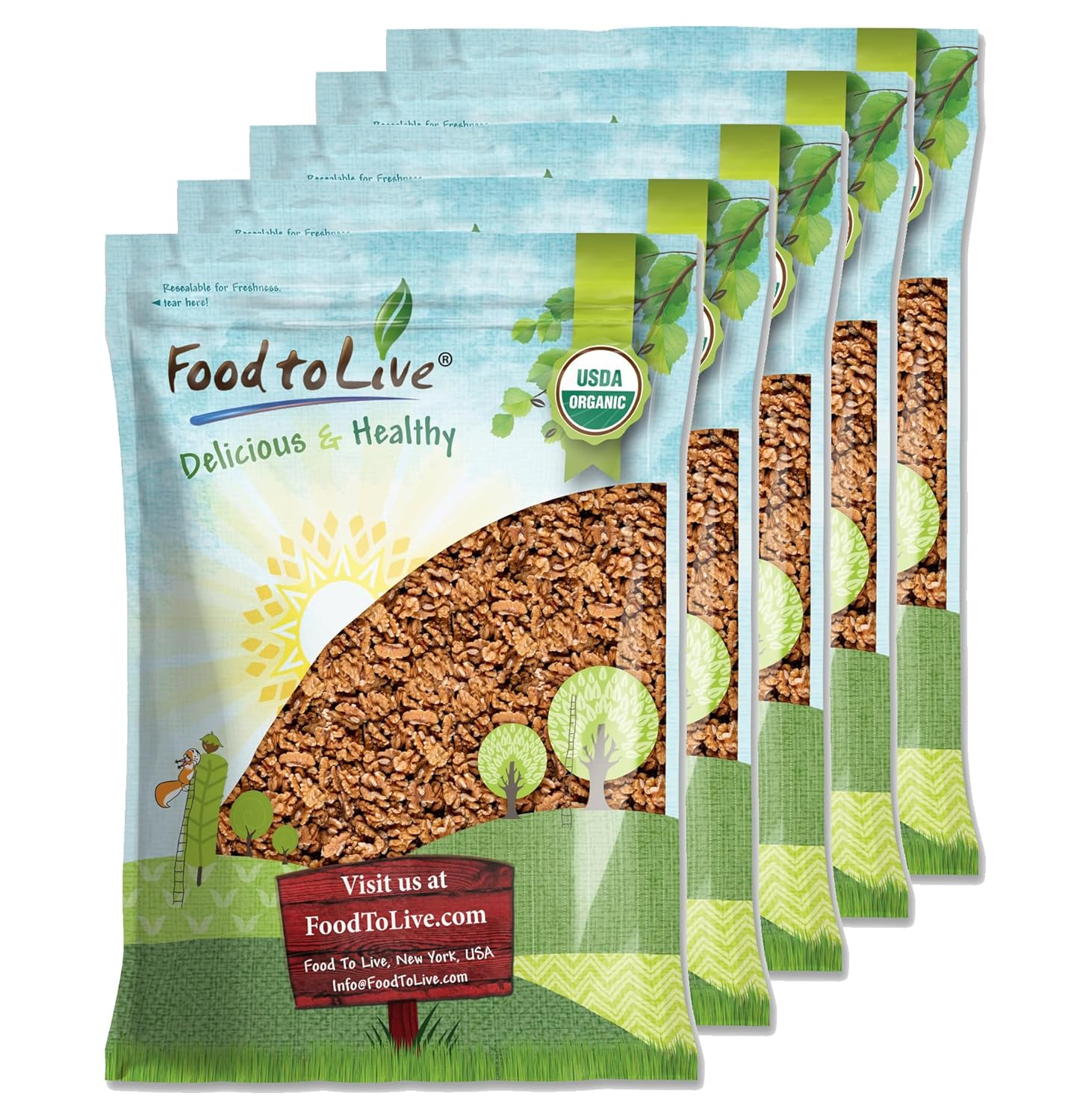 Organic California Walnuts Halves & Pieces for Healthy Snacking