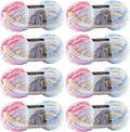 Chunky Chenille Yarn for Hand Knitting - Jumbo Pack of 8