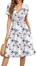 WEACZZY Women's Summer V-Neck Floral Casual Dress with Pockets may