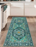 SERISSA Boho Washable 2x6 Runner Rug - Soft Non-Slip Teal