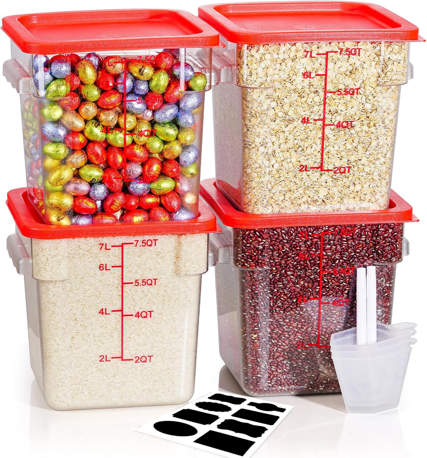 8QT NSF Food Storage Containers Set for Home and Restaurant Use