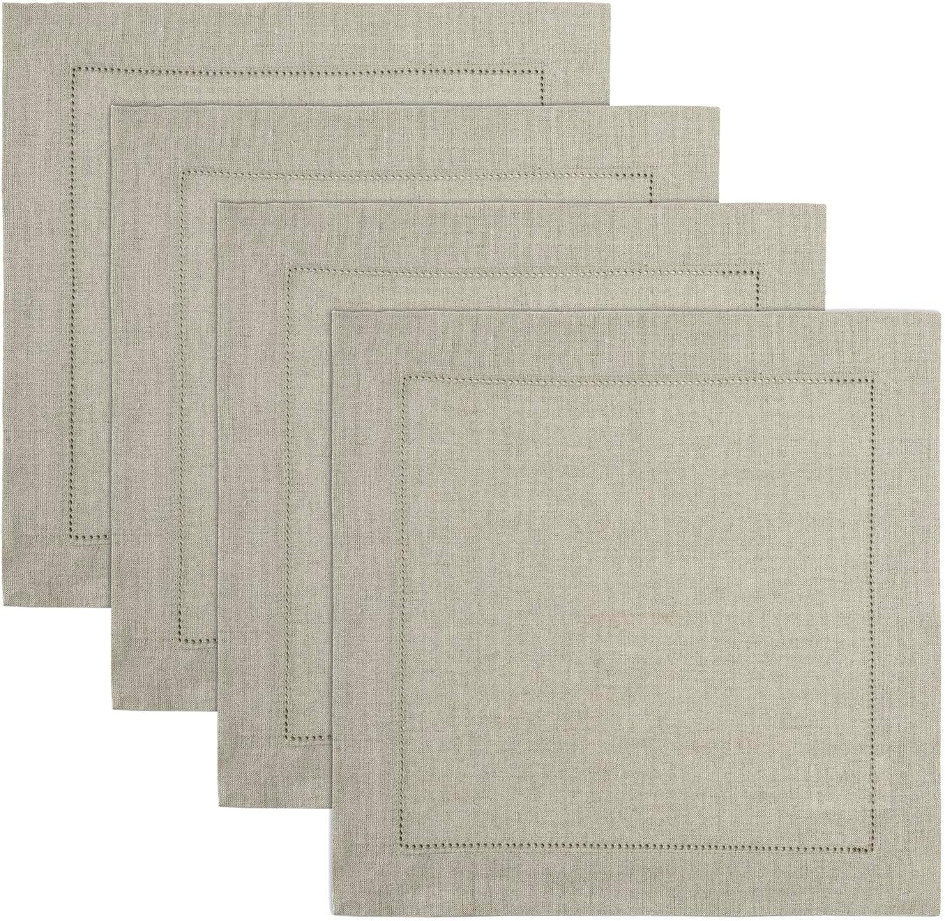 Natural Linen Square Placemats Set of 4 for Stylish Dining