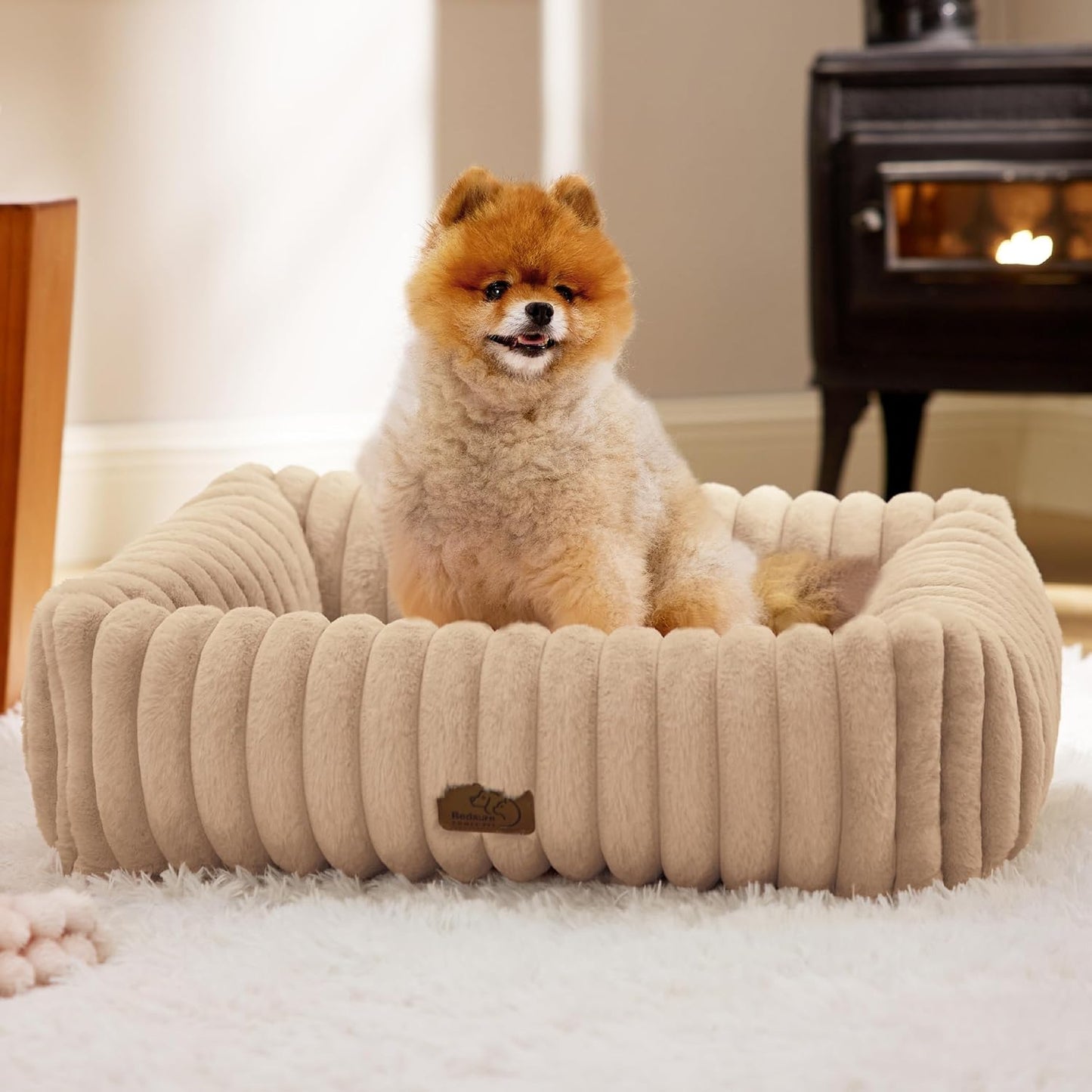 Bedsure Cute Dog Bed for Small Medium Dogs - Cozy and Washable