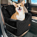 Dog Car Seat for Dogs Under 35 lbs - Black Velvet Booster Seat