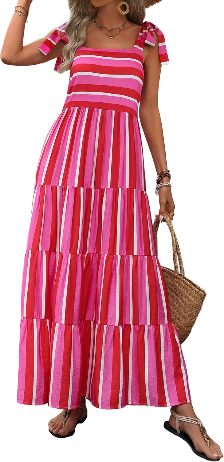 PRETTYGARDEN Summer Floral Maxi Dress for Women 2025 Style