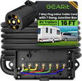 GEARit 7 Way Plug Inline Trailer Cord 16ft - Weatherproof Junction Box