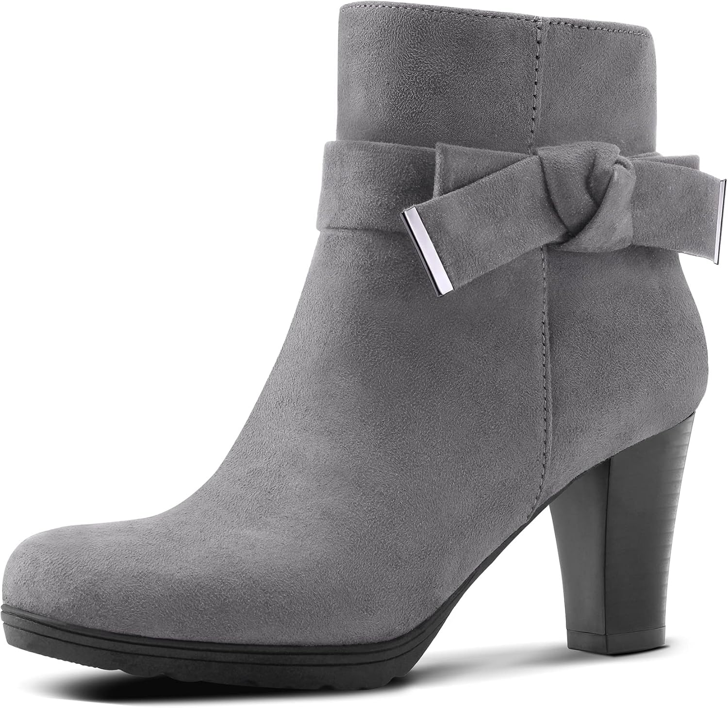 mysoft Women's Booties with Chunky Stacked Heel for Style