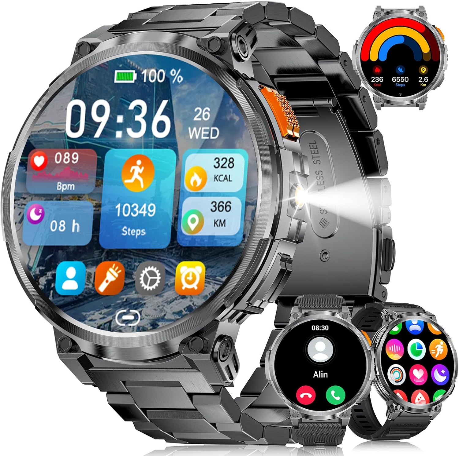 1.85in Large Screen Smart Watch for Men with Fitness Tracker