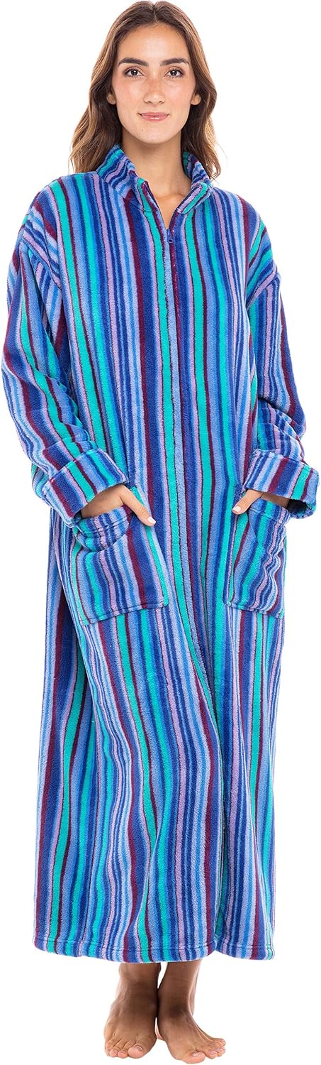 Plush Zipper Front Robes for Plus Size Comfort and Warmth